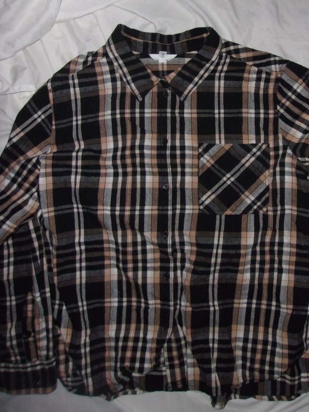 size 3x 3 x womens shirt top plaid blouse plus sized 3x button flannel